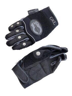 Olympia Gel Gloves Black Size Small Velcro Strap Outdoor Moto Biker Workwear